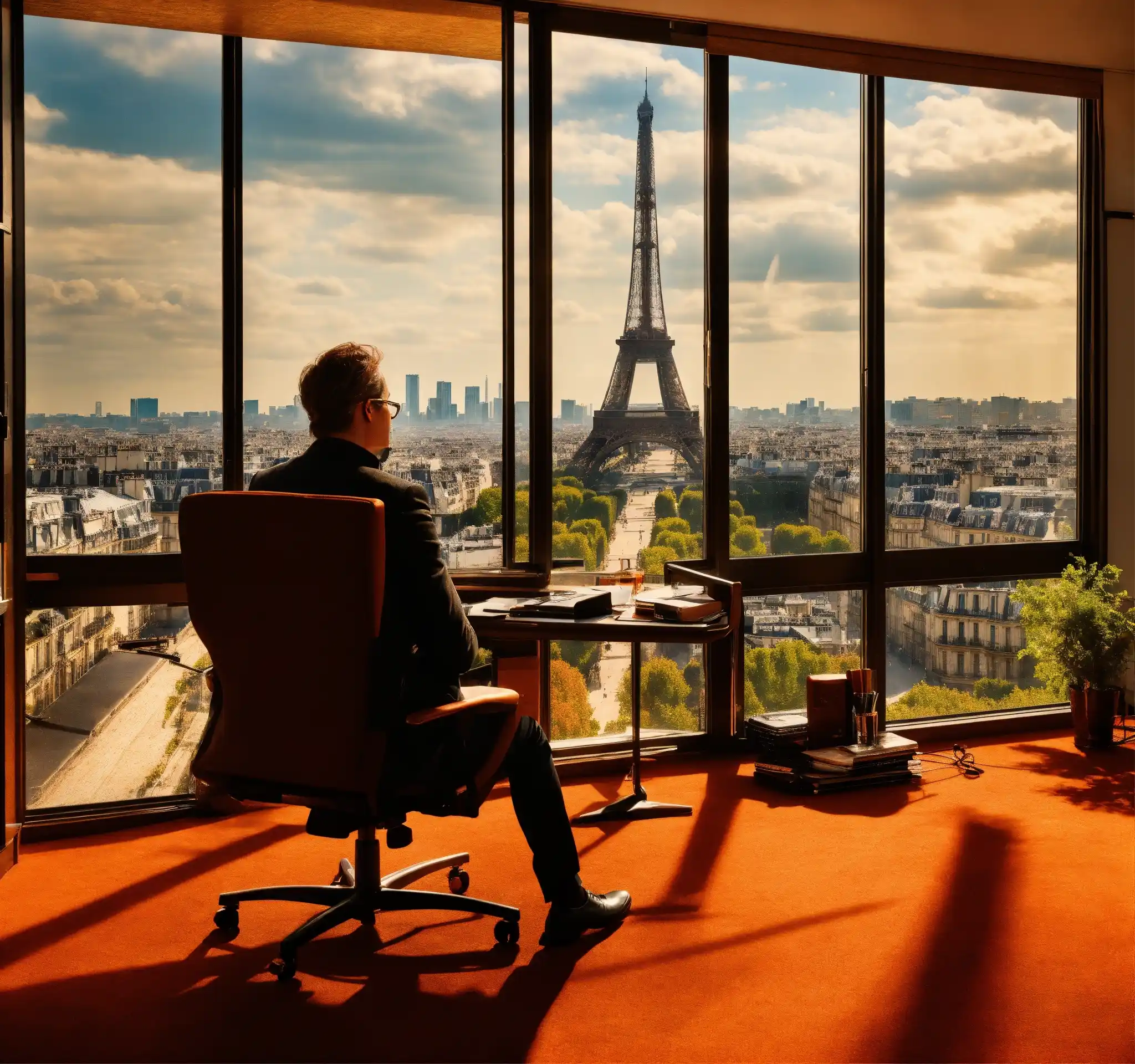 Verstelbaar bureau met houten blad